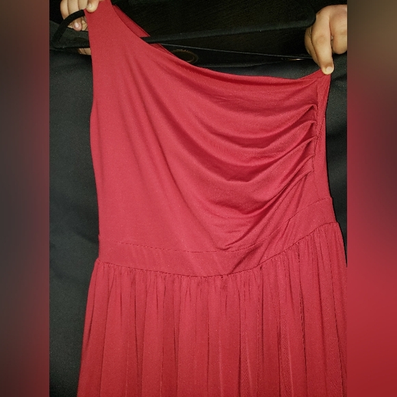 One Shoulder High Split Sleeveless Ruched Sexy Cocktail Maxi Long Dress - Picture 4 of 14